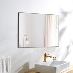 BEAUTYPEAK Wall Mirror 20" x 28" Rectangular Mirror with Metal Frame Rectangle Hanging Mirrors Set for Living Room Bedroom Bathroom Entryway Hangs Horizontal or Vertical Black