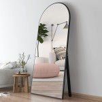CASSILANDO Full Length Mirror 65" × 24" Floor Mirror,Standing Mirror Against Wall for Bedroom,Dressing and Wall-Mounted Thin Frame Mirror… Large Mirror-Black 65 x 24