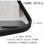 EPRICA Wall Mirror for Bathroom Rectangle Mirror with 1” Black Metal Frame for Bathroom Entryway Living Room & More Hangs Horizontal Or Vertical 30 x 20”