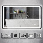 INVISNEN 32x24Inch LED Bathroom Mirror,Wall-Mounted Vanity Mirror with Lights Includes Adjustable Brightness &Color Temperature &Anti-Fog Functions Vertical Horizontal Hanging