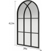 ironsmithn Wall Mirror Mounted Decorative Long Hanging Arched Window Frame Decor Wall-Mounted for Bathroom Vanity Living Room or Bedroom