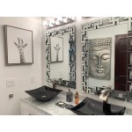 JACUKO Decorative Wall Mirror Grecian Venetian Design Large Rectangle Wall Mirror 27.5 W x39.5 H Inches