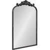 Kate and Laurel Arendahl Traditional Arch Mirror 19 x 30.75 Antique Black Baroque Inspired Wall Decor