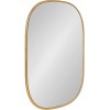 Kate and Laurel Caskill Decorative Mid-Century Modern Rounded Edged Rectangular Frame Wall Mirror in Gold Leaf 24x35.5 Inches