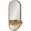 Kate and Laurel Estero Modern Metal Wall Mirror with Shelf Gold