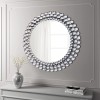 KOHROS Jeweled Accent Large Round Decorative Wall Mirror Venetian Mirror for Bedroom Bathroom Entryway Passageway 31.5 in