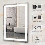 LED Bathroom Mirror Yeeopp 32x24 Inch Bathroom Mirror with Lights 6000K Super Bright Wall-Mounted Vanity Mirrors with Anti-Fog Function Wall Switch Control