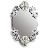 LLADRÓ Oval Wall Mirror Without Frame. Multicolor. Limited Edition. Porcelain Mirror.