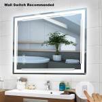 M LTMIRROR Lighted Bathroom Mirror with Bluetooth Speaker Smart LED Vanity Makeup Wall Mounted Mirrors 3 Lights Setting Anti-Fog Dimmable Touch Button Vertical Horizontal 24x32 Inch