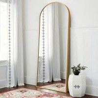 NeuType Arched Full Length Mirror 71”x24” Large Full Body Mirror with Aluminium Metal Frame Shatter Protection Wall-Mounted Mirrors for Living Room or Dressing Room- Gold（Arched）