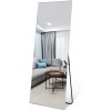 NeuType Floor Full Length Mirror Standing Full Body Dressing Mirrors with Stand Hanging Wall Mounted Large Rectangle Metal Frame Leaning Bedroom Living Room Décor 65 x 22 in Silver