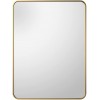 Villacola Rectangle Wall Mirror Gold 24x36 Inch Framed Mirror Brushed Metal Wall Mounted Mirror for Bathroom Living Room Bedroom Entryway