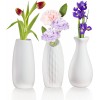 Casa Mondo White Bud Vases Set of 3 Decorative Ceramic Vases for Home Decor Modern Farmhouse Flower Vases 5.2x2.5in Fireplace Mantel Side Table Decor Entryway Table Decor Home Accents