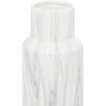 Deco 79 CER Wht Marble Vase 6" W 15" H-59769 6" x 15" White