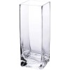 Diamond Star Square Vase Clear Glass Vase Decorative Flower Vase Home Wedding Table Centerpieces 4”×4”×10”
