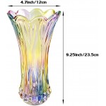 EWEIGEER Crystal Glass Vase,Colorful Flower Vase for Home Decor,Table,Living Room Decoration,Cool Design