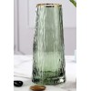 Glass Cylinder Vase for Flowers for Home Decor and Office Decor 11 inches Tall Green