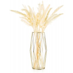 Glass Flower Vase Metal Stand Hand-Plated Geometric Centerpiece Gold Glass Geometric Vases for Flowers Rose Centerpieces Home Table Gold 10.6 Inches Height