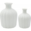 LiteViso Ceramic Vase Set of 2 Small Vases Rustic Home Décor Modern Farmhouses; Ideal Shelf Décor Table Décor Bookshelf Mantle Entryway- Distressed White