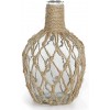 MDLUU Glass Jug with Twine 10" Tall Flower Vase with Rope Net Decorative Bottle Vase for Dining Room Bedroom Bathroom Mantel