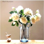 Noah Decoration Double Ear Hand-Blown and Handmade Transparent Flower and Filler Bubble Glass for Home and Wedding Indoor and Outdoor Decoration 11 inch Tall Size Large