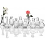 Set of 10 Single Bud Vase Small Glass Vase for Centerpiece Vintage Style,Thick Vase for Events,Home Décor