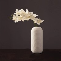 SUISUILIANG Modern White Ceramic Vase Set of 3 15 Inches High White Unglazed Ceramic Flower Vases for Decor