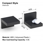 3-Pack Small Floating Shelves for Wall by RICHER HOUSE 4-Inch Plastic Display Ledges for Small Decor Compact Style Wall Shelf with 2 Types of Installation Black…