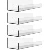 4 Pack Clear Acrylic Floating Wall Ledge Shelf,15" Invisible Wall Mounted Nursery Kids Floating Bookshelf for Kids Room,U Modern Picture Ledge Display Toy Storage Wall Shelf,Clear by Cq acrylic