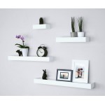 Ballucci Modern Ledge Wall Shelves Set of 4 White