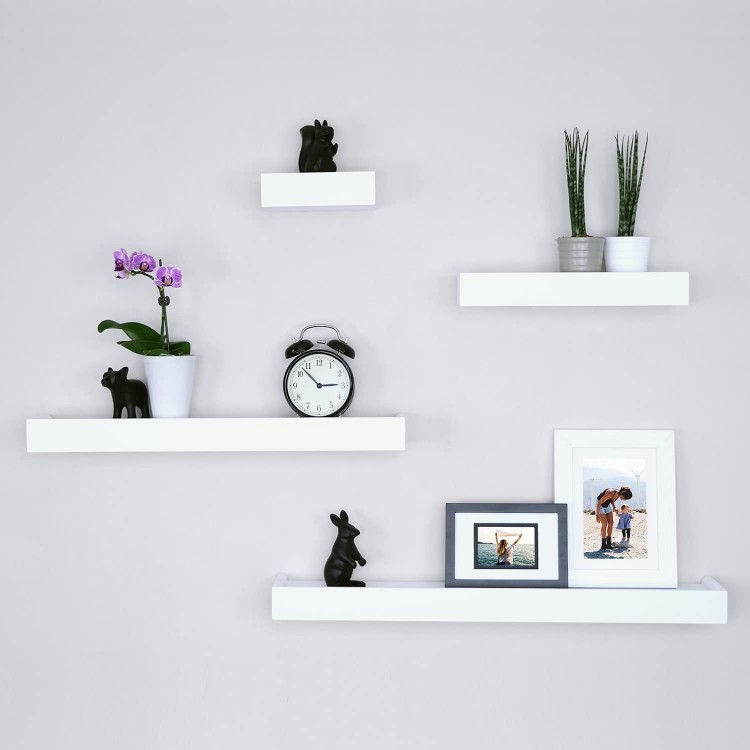 Ballucci Modern Ledge Wall Shelves Set of 4 White