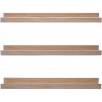 FISHFRUIT 24 Inch Floating Shelves Natural Wood Set of 3,Picture Ledge Wall Shelves for Home Decoration Bedrooms Office Living Room Kitchen Wooden Wall Shelf