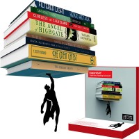 Invisible Hanging Metal Floating Bookshelf Optical Illusion Wall Book Shelf for Kids and Men Modern Small Black Wall Mounted Bookshelves for Unique Home Décor