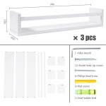 MBYD 24 Inch White Floating Shelves Set of 3 Wall-Mounted Solid Wood Wall Shelf Floating Bookshelves Wall Book Shelf Kitchen Spice Rack or Bathroom Organizer 3 Same Dimensions