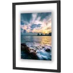 ONE WALL 16x20 Inch Floating Frame Black Wood Double Glass Float Picture Frame Display 16x20 11x14 Inch Photos or Plant or Petal Specimens for Wall Hanging Mounting Accessories Included