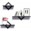 Piorlado Black Floating Shelves for Wall Wall Shelves Set of 3 Wall Mounted Shelves for Bedroom Hallway Office Living Room
