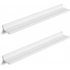 SONGMICS Floating Shelves Set of 2, Wall Shelves Ledge 31.5 x 3.9 Inches with Front Edge for Picture Frames Books Spice Jars Living Room Bathroom Kitchen Easy Assembly White ULWS080W01