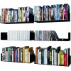 Wallniture Bali Black U Shape Floating Shelves for Wall CD DVD Storage Shelves and Metal Bookshelf Set of 6