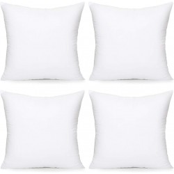 Acanva 16x16 Set of 2 Premium Throw Pillow Inserts with Microfiber Filled Lumbar Support Decorative Stuffer for Sofa Bed Couch & Chairs White 2 Count