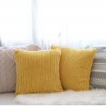 CHICHIC 18 x 18 Inch Pack of 2 Throw Pillow Covers Square Couch Pillows Sets Cushion Covers Pillow Cases Soft Decorative Throw Pillow Covers for Couch Bed Sofa Car Chair Bedroom Ginger Yellow