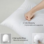 FavriQ 22 x 22 Throw Pillow Inserts with 100% Cotton Cover Square Cushions for Chair Bed Couch Car Down Alternative Pillow Form Sham Stuffer Decorative Pillow Insert White Sofa Pillow Set of 2