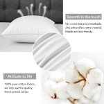 FavriQ 22 x 22 Throw Pillow Inserts with 100% Cotton Cover Square Cushions for Chair Bed Couch Car Down Alternative Pillow Form Sham Stuffer Decorative Pillow Insert White Sofa Pillow Set of 2