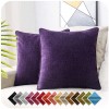 HPUK Pack of 2 Decorative Pillow Cover Solid Color Pillowcase for Couch Sofa Bedroom Car Office Holiday Decor,17x17 inch Dark Purple