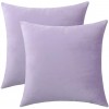 Jeneoo Comfy Soft Thick Velvet Throw Pillow Cases for Sofa Couch Decorative Solid Square Cushion Covers for Bedroom Car Lavender 18 x 18 Inches 2 Pieces