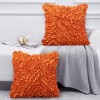 Leeden 20x20 Throw Pillow Covers Set of 2 Boho Decorative Pillowcases Christmas Fall Ruffle Cushion Cases Cover for Sofa Couch Bed Chair Home Decor Floral Soft Farmhouse Handmade 20 Inch Orange