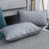Lipo 12x20 Pillow Inserts Quilted- Set of 2 Up to 380GR Filling Throw Pillows Hypoallergenic Bedding Rectangle Pillows Luxury Decorative for Couch Bed Office Hotel Grey 12x20 Inch