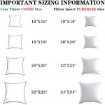 MEETBILY 18x18 Inch Pillow Inserts Set of 2 White Throw Pillow Inserts with 100% Cotton Cover Square Interior Sofa Pillow Inserts Decorative Pillow Insert White Couch Pillow