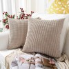 MERNETTE Pack of 2 Corduroy Soft Decorative Square Throw Pillow Cover Cushion Covers Pillowcase Home Decor Decorations for Sofa Couch Bed Chair 20x20 Inch 50x50 cm Granules Earth