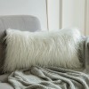 MIULEE Decorative New Luxury Series Style White Faux Fur Throw Pillow Case Cushion Cover for Sofa Bedroom Car 12 x 20 Inch 30 x 50 cm