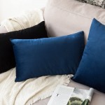 MIULEE Velvet Soft Soild Decorative Square Throw Pillow Cover Cushion Case for Sofa Bedroom Car 12 x 20 Inch 30 x 50 cm